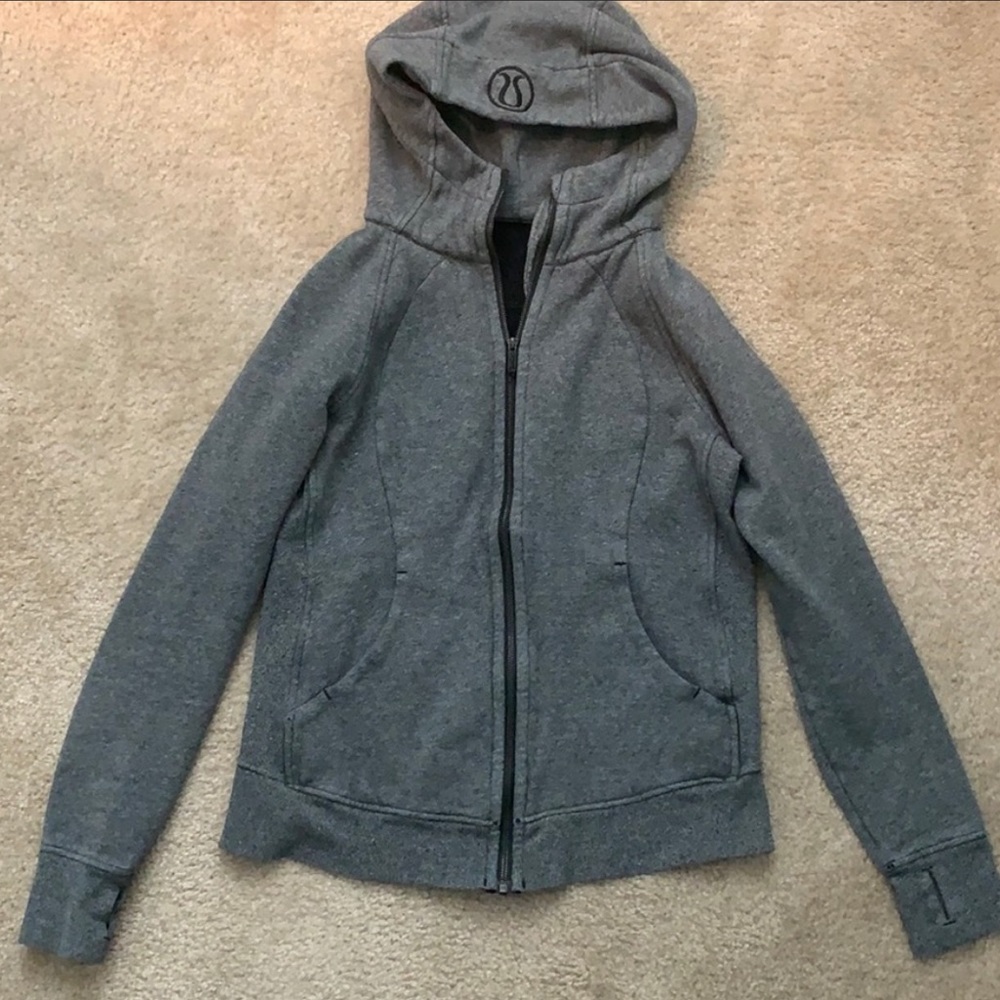 Lululemon grey scuba full length jacket